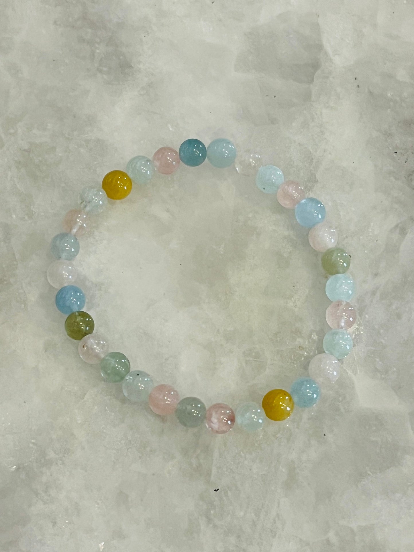 Morganite 6mm Stretchy Bracelet