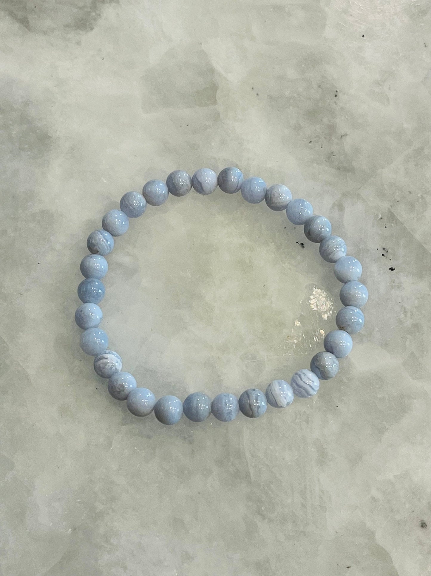 Blue Lace Agate 6mm Bracelet