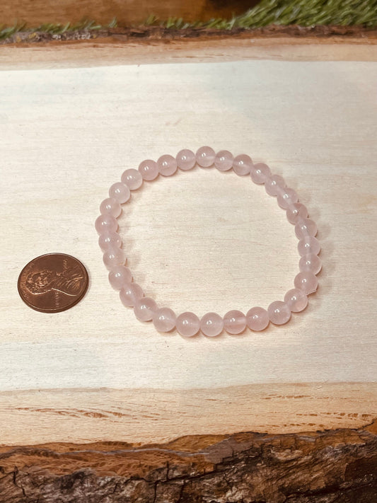 Rose Quartz Stretchy Bracelet 6mm